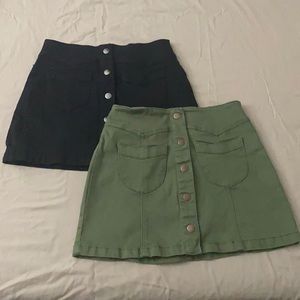 2(bundle)forever 21 denim button mini skirt